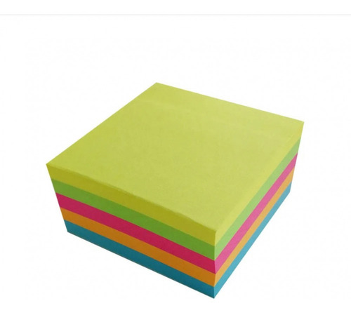 Bloco Adesivo Cubo 50x50mm 5 Cores Neon  Keep Ei014