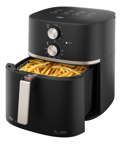 Wap fritadeira elétrica air fryer FW009544 preto com cinza e champagne 220v 7.1l