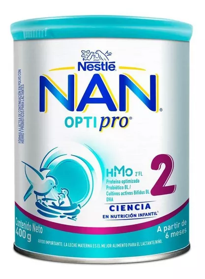 Leche de fórmula en polvo sin TACC Nestlé Nan Opti pro en lata de 1 de 400g - 6  a 12 meses