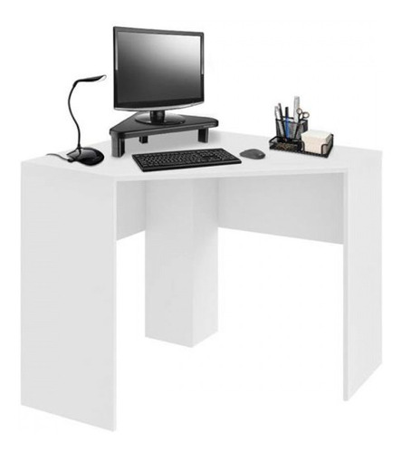 Mesa De Canto Para Computador 90x90cm Branco Fosco - Ei076