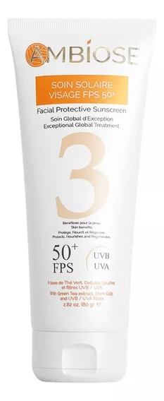 Protector Solar Facial En Crema 80 G Con Efecto Rejuvenecedor Ambiose, Fps 50, Efecto Mate, Hidratante, Ideal Para Todo Tipo De Piel, Uso Diario, Ultraligero, No Graso, 