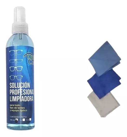 Liquido Para Limpiar Lentes Opticlear 250 Ml + 3 Microfibras