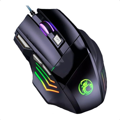 Mouse Gamer Para Jogo 3.200 Dpi Óptico Com Led Rgb Usb Exbom