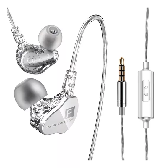 Fone de ouvido in-ear gamer QKZ CK9 clear