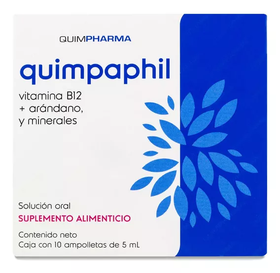 Quimpaphil Vitamina B12 10 Ampolletas 5 Ml Quimpharma Sabor Arándano