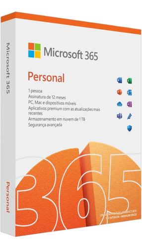 Microsoft 365 Personal Office Mídia Física 1 Licença 12meses