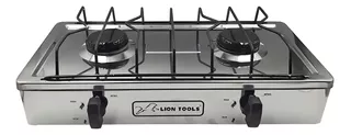 Parrilla Estufa Inoxidable Lion Tools 0429 2 Quemadores Gas Color Gris