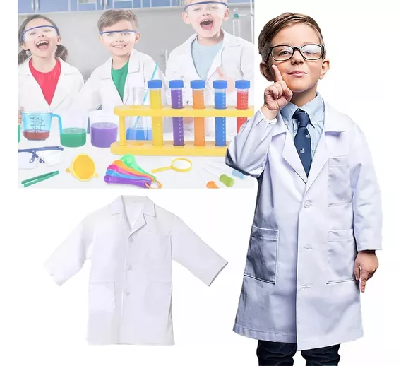 Bata Larga Uniforme Médico Batas Para Laboratorio Niños