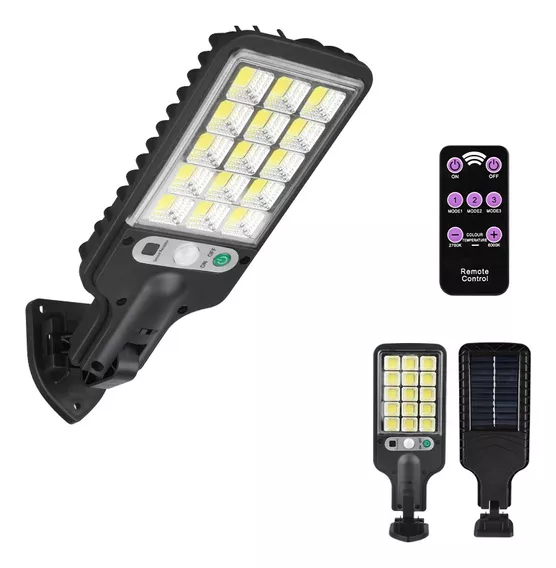 Goldensky Gs-a180-12c 180W Mini lâmpada de parede solar reflexiva com sensor e caixa de controle luz branca fria preta