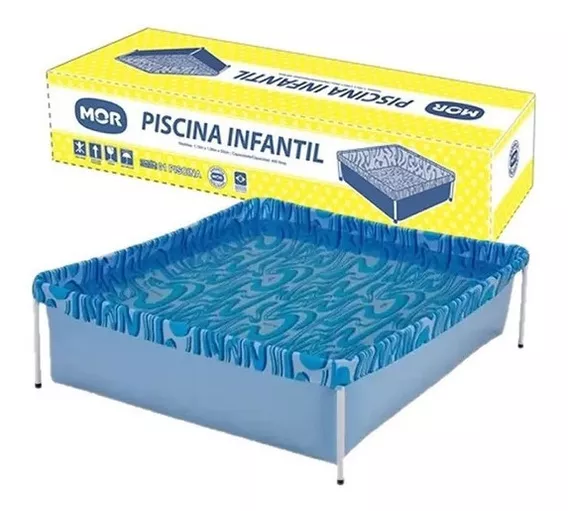 Piscina infantil 400 litros quadrada Mor cor azul