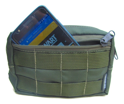 Bolso Molle Horizontal Para Colete Modular 15x11 600d Cor Verde