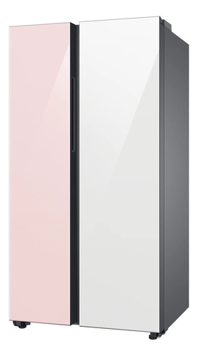 Heladera Samsung Side By Side Bespoke Auto Open Pink White Color Clean Pink - White