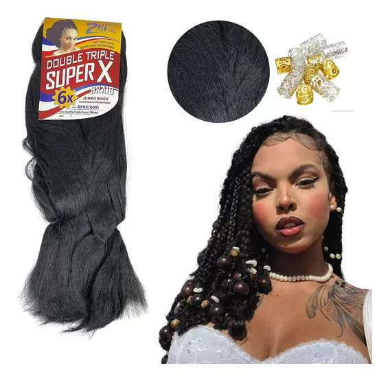 Cabelo Jumbo Super X 3 Tranças 400 Gramas De Cabelo