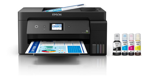 Impressora Multifuncional 4 Em 1 Wi-fi Ecotank L14150 Epson Cor Preto Bivolt
