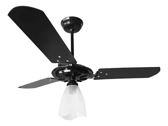 Ventilador de teto Ventex Yris com 3 pás preto estrutura preto, 101.5cm de diâmetro 127V