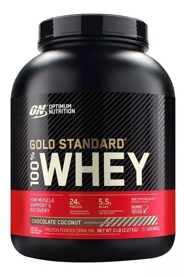 Suplemento Optimum Nutrition Proteína Gold Standard 100% Whey sabor chocolate coconut de 2.27kg