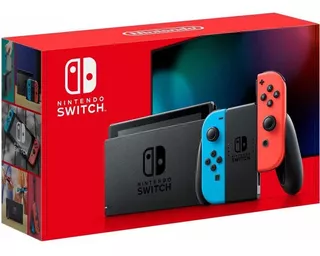 Nintendo Switch Neon Blue And Neon Red Joycon. Color Rojo