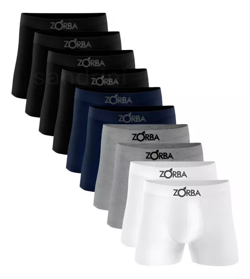 Kit 10 Cueca Boxer Zorba 781 Original Em Algodão Sem Costura