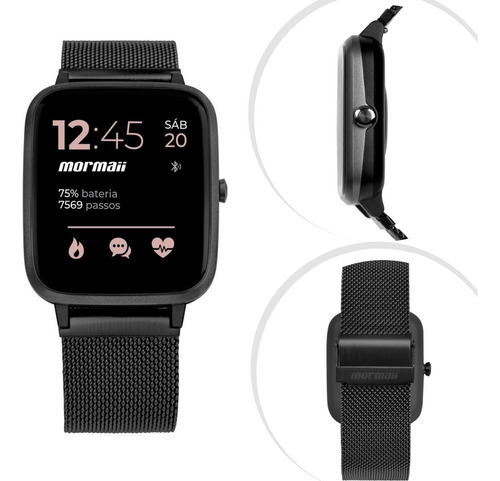 Relógio Inteligente Smartwatch Mormaii Pulseira Aço Original