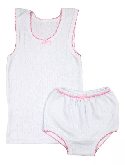 Set De Camiseta Y Pantaleta Calzón Para Niña Algodón (12pzs)