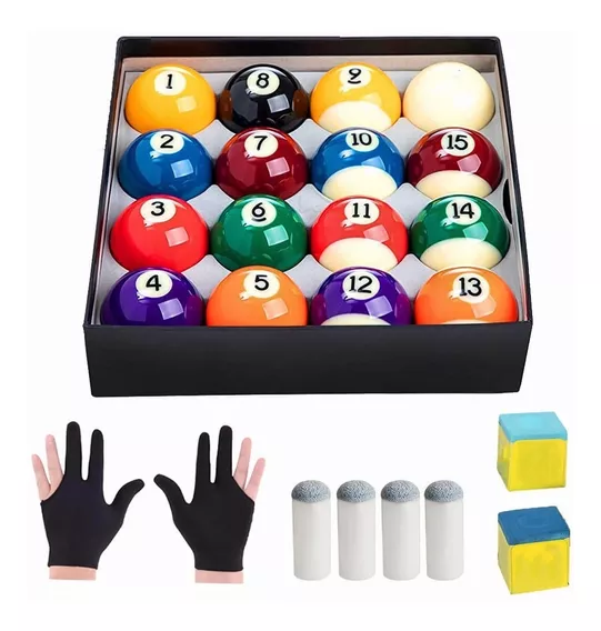 Juego De Bolas De Billar Para Pool Modelo Economico Guantes