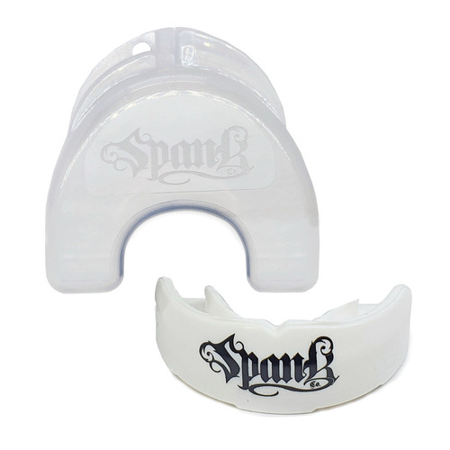 Spank Protetor Bucal Profissional Moldável Com Estojo BRANCO - Boxe - Muaythai - Jiu-jitsu - Mma - Futebol - Basquete - Esporte De Contato - Com Caixinha