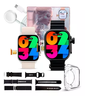 Smartwatch 5g Ultra 3 Ia 16gb 4pulseira Serie 10 Chip Câmera