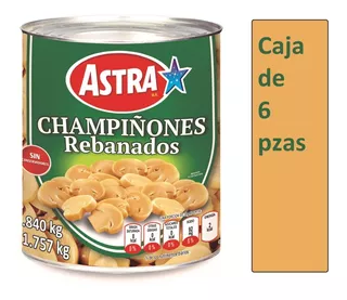 Caja De Champiñones Rebanados Astra 6/3kg