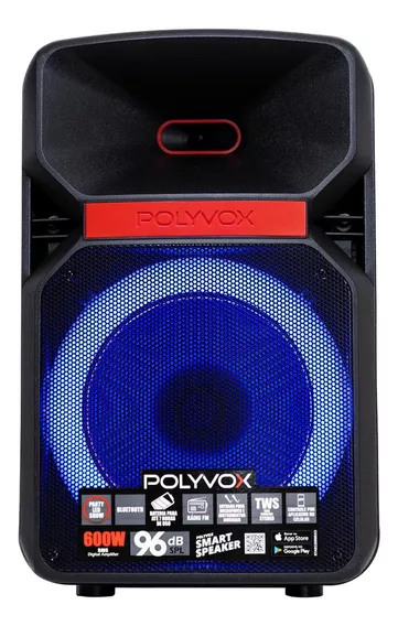 Caixa Amplificada Xc-812tws Polyvox Bluetooth 600w Woofer 12