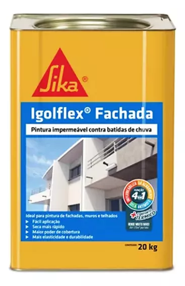 Sika Pintura Impermeável  4 Em 1 Multiuso - Igolflex Fachada Cor Branco