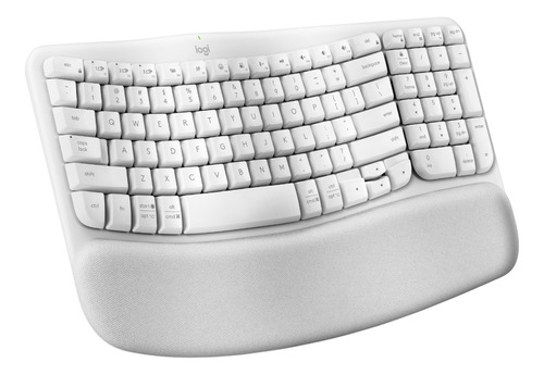 Teclado Ergonômico Sem Fio Logitech Wave Keys - Branco