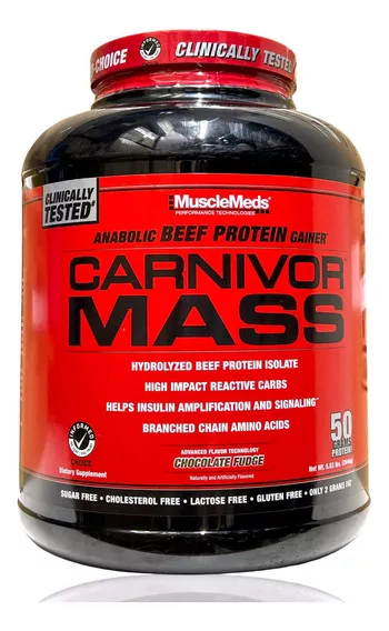 Proteina Musclemeds Carnivor Mass 6 Libras Los Sabores Sabor Chocolate Fudge 5.9lb