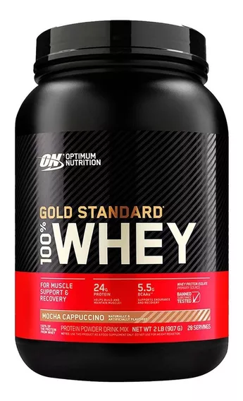 Suplemento Optimum Nutrition Proteína Gold Standard 100% Whey sabor mocha cappuccino 2lb