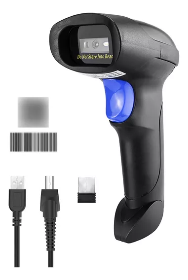 Leitor Qr Code Código De Barras Semfio Wireless Usb 2d Danfe Cor Preto