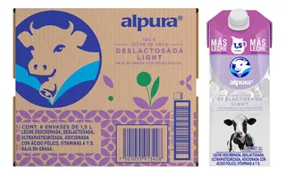 Pack X6 Leches Alpura Deslactosada Light Con 1.5 Litros C/u