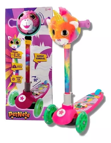 Patinete Infantil Com 3 Rodas Petnete Pelucia Sortida Toyng Cor Colorido Unicórnio