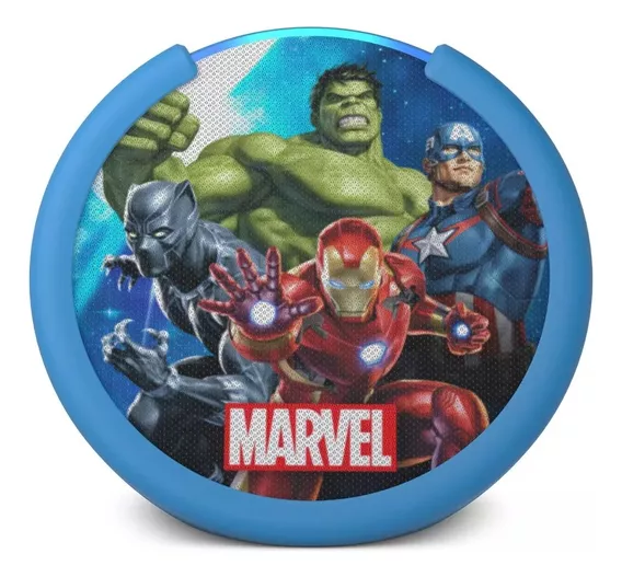 Amazon Echo Pop Kids Para Crianças Color Marvel - Azul