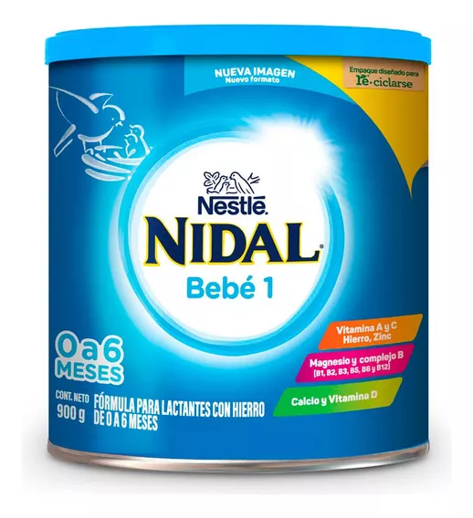 Fórmula Infantil Nidal Bebé 1 Lata 0 A 6 Meses 900g