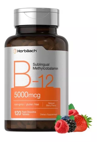 Metilcobalamina Vitamina B12 Sublingual 120 Tabletas Eg B71 Sabor Berry Cuenta con 4,000 mg de B-12 por porción más L-carnitina para mayor apoyo adicional para su rutina diaria Sabor bayas naturales