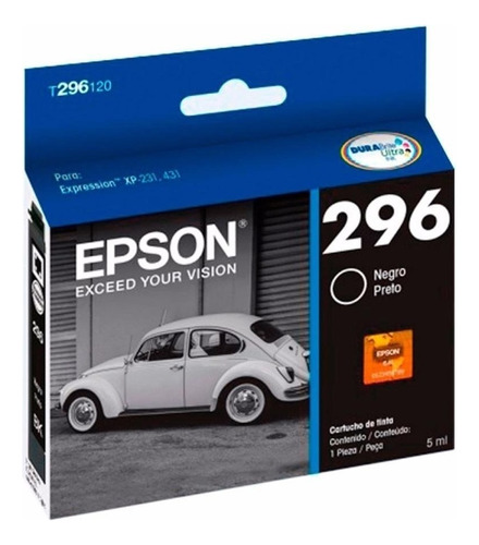 Cartucho de tinta Epson Epson 296 preto de 4 ml