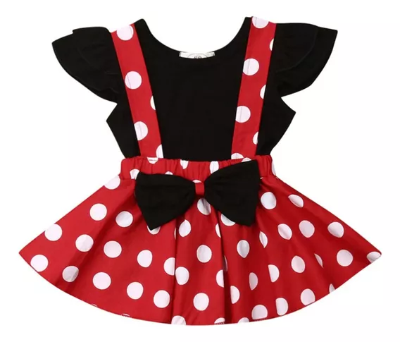 Mameluco Disfraz Falda Y Blusa Minnie Mouse Para Bebé