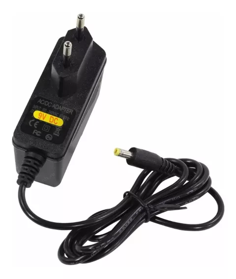 Fonte Carregador 9v Plug Amarelo Caixa De Som Amvox Lenoxx