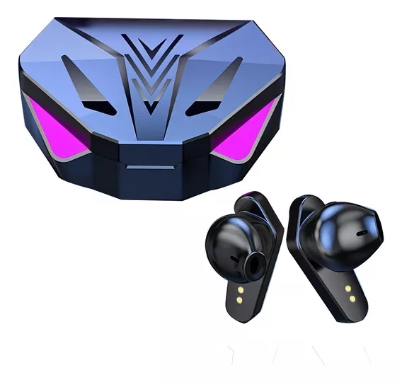 Fones De Ouvido Gamer X15 Sem Fio Bluetooth 5.0 X15 Headset Cor Preto Luz Lilás