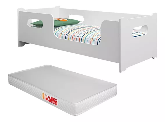 Cama Infantil De Criança Mini Montessoriana Com Colchão 