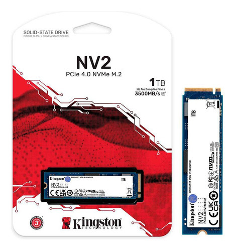 Ssd 1tb Kingston Nv2, M.2 2280, Nvme Pcie 4.0 X4, Leitura