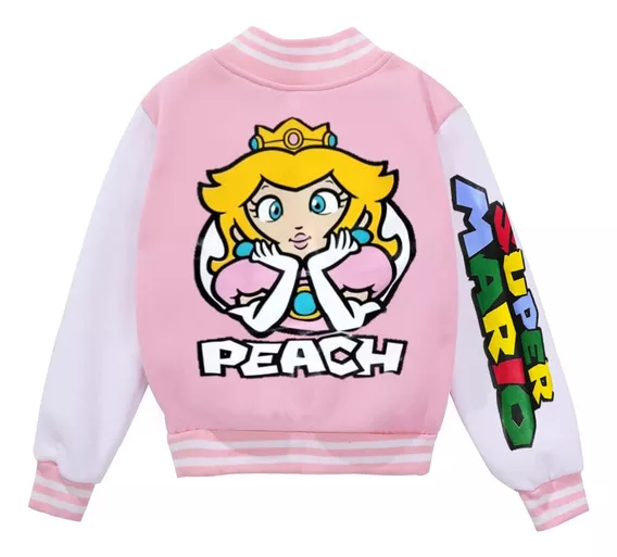 Chaquetas Béisbol D La Princesa Peach Chamarra Universitaria