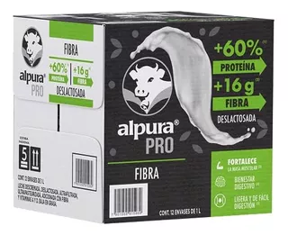 Pack X12 Leches Alpura Pro Deslactosada Extra Proteína 1 L