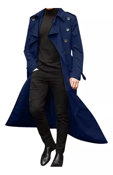 Gabardina Cruzada Para Hombre, Chaquetas Largas, Abrigo