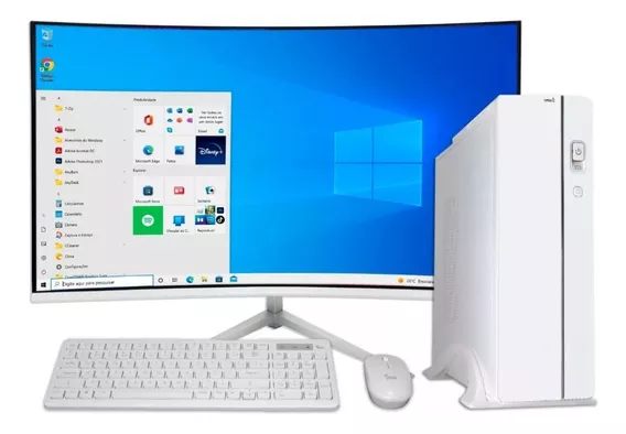 Computador Slim Branco I7 6ª 16g Ddr4 Ram Ssd 960g Tela 23