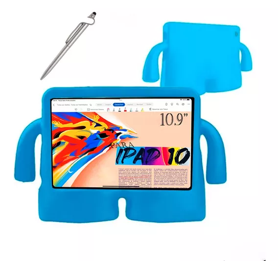 Capa Infantil Para iPad 10ª Geração/ Air 4/ Air 5 + Película